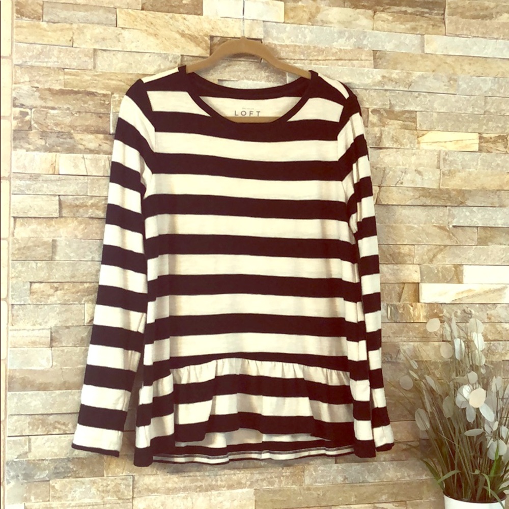 Adorable striped peplum top from Loft